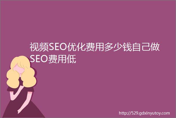 视频SEO优化费用多少钱自己做SEO费用低