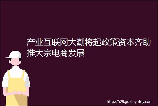 产业互联网大潮将起政策资本齐助推大宗电商发展